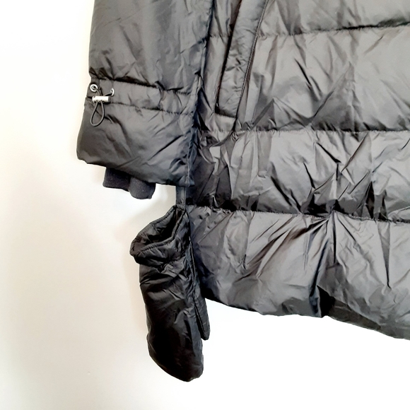 ZARA Puffer Hooded Down Long Black Coat M - Picture 5 of 10